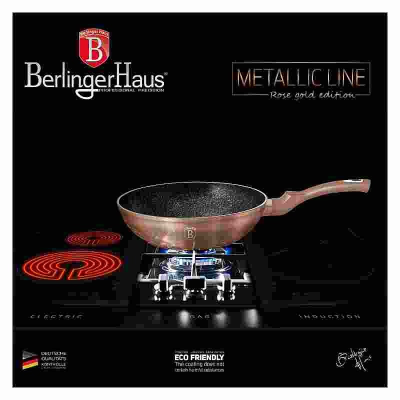 BERLINGERHAUS Wok s mramorovým povrchem 28 cm Rosegold Metallic Line