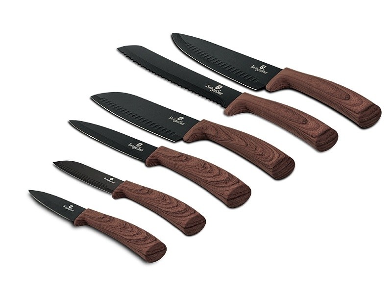 BERLINGERHAUS Sada nožů s nepřilnavým povrchem Forest Line Ebony Rosewood 6 ks