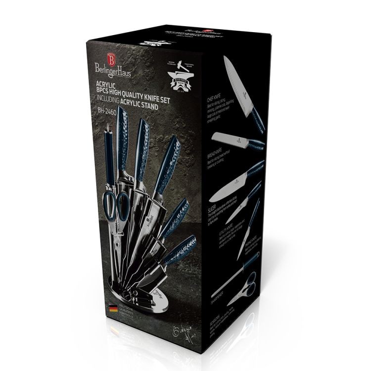 BERLINGERHAUS Sada nožů ve stojanu 8 ks Aquamarine Metallic Line BlackSmith