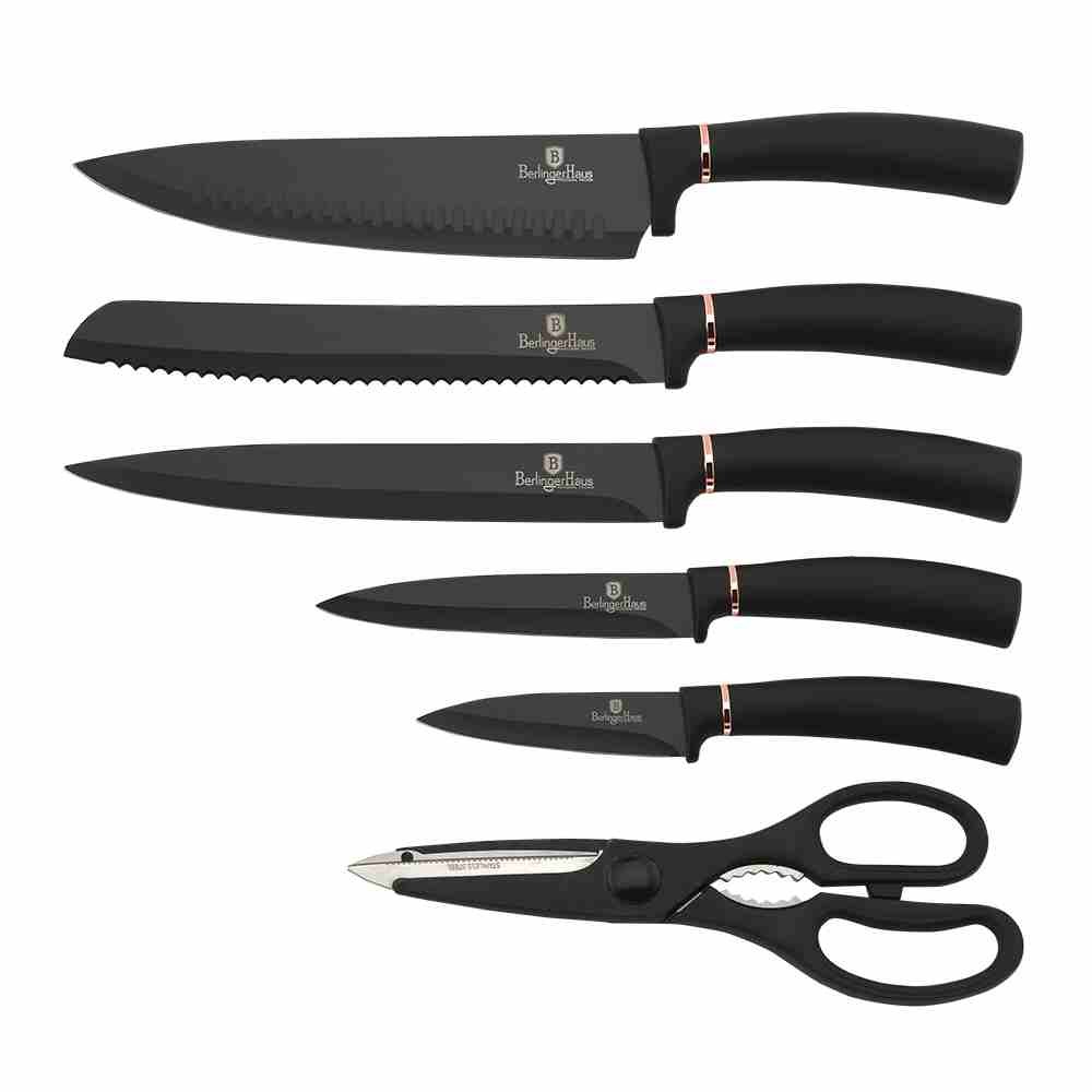 BERLINGERHAUS Sada nožů ve stojanu 7 ks Black Rose Collection