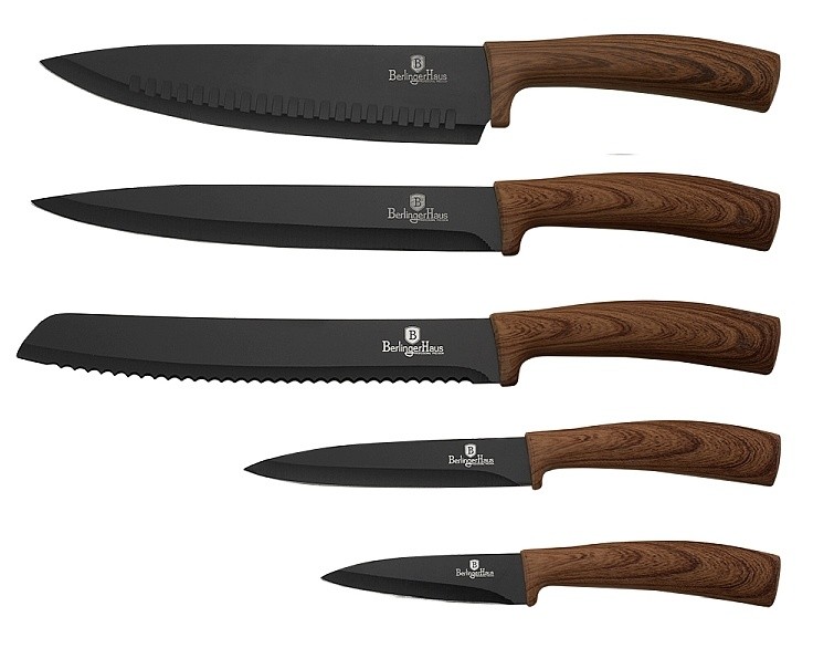 BERLINGERHAUS Sada nožů s magnetickým stojanem 6 ks Ebony Line Rosewood