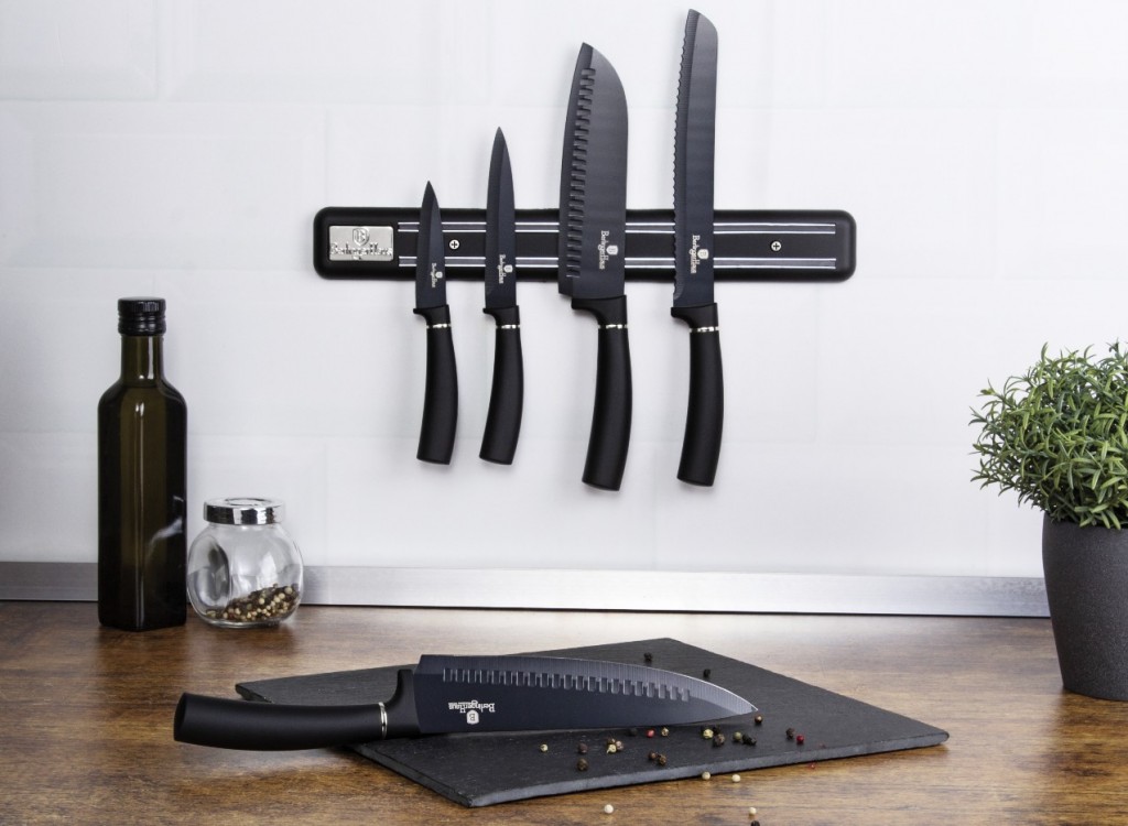 BERLINGERHAUS Sada nožů s magnetickým držákem 6 ks Royal Black Collection