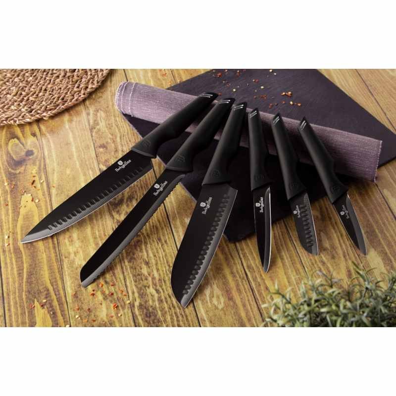 BERLINGERHAUS Sada nožů s nepřilnavým povrchem 6 ks Black Professional Line