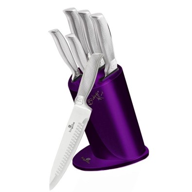 Sada nožů ve stojanu 6 ks Royal Purple Metallic Line Kikoza Collection