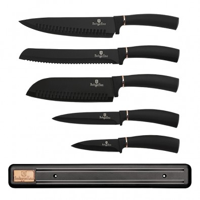 BERLINGERHAUS Sada nožů s magnetickým držákem 6 ks Black Rose Collection