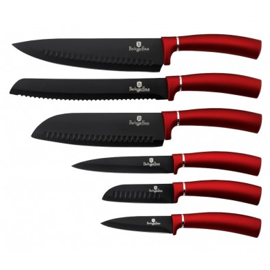 BERLINGERHAUS Sada nožů s nepřilnavým povrchem 6 ks Burgundy Metallic Line