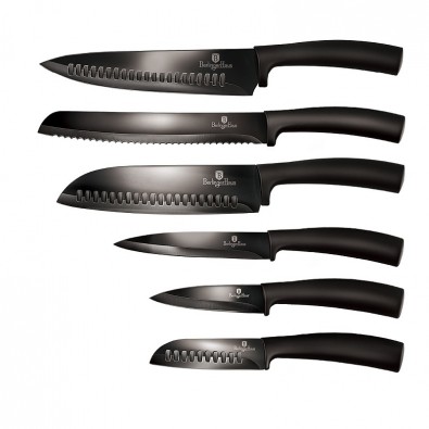 BERLINGERHAUS Sada nožů s nepřilnavým povrchem 6 ks Black Collection