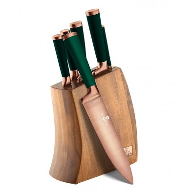 BERLINGERHAUS Sada nožů v dřevěném bloku 7 ks Emerald Collection