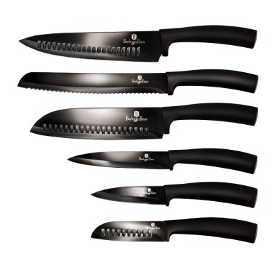 BERLINGERHAUS Sada nožů s nepřilnavým povrchem 6 ks Shiny Black Collection