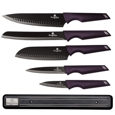 Sada nožů s magnetickým držákem 6 ks Purple Eclipse Collection