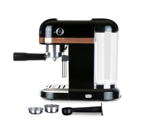 Pákový kávovar na espresso s LED displejem Black Rose Collection